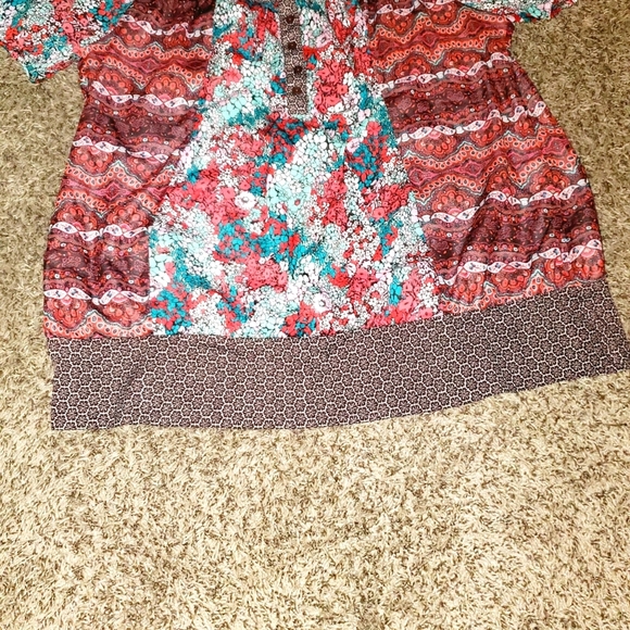 Lane Bryant Plus Size Short Sleeve Wide Waist Band Wide Neck Blouse 461 - Picture 6 of 6